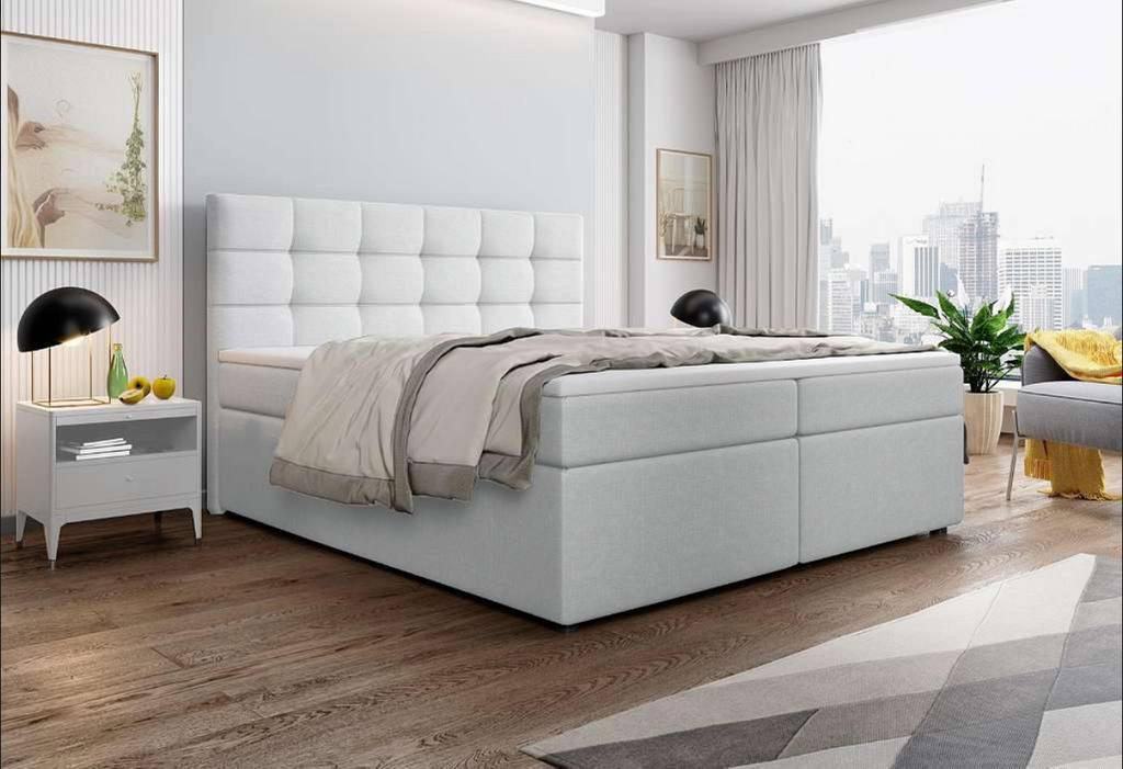 Palma box spring bed with storage space. Available in 7 sizes!