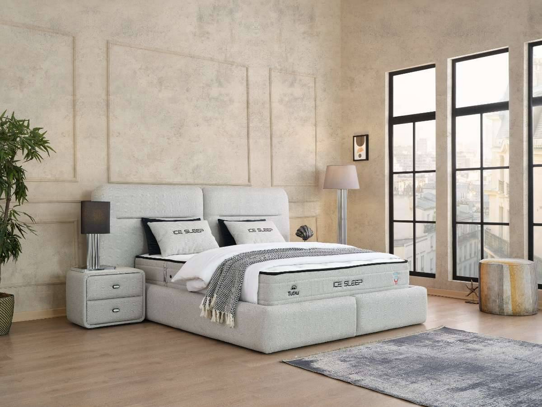 Ice sleep box spring bed with 2 nightstands!