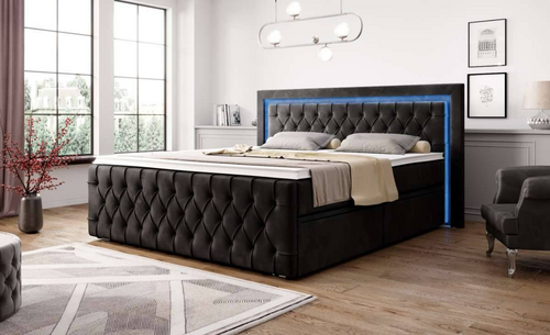 Arosa box spring bed - Free topper - With 26 LED lights.